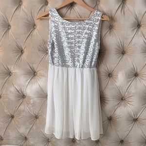 Sequin And White Chiffon Dress
